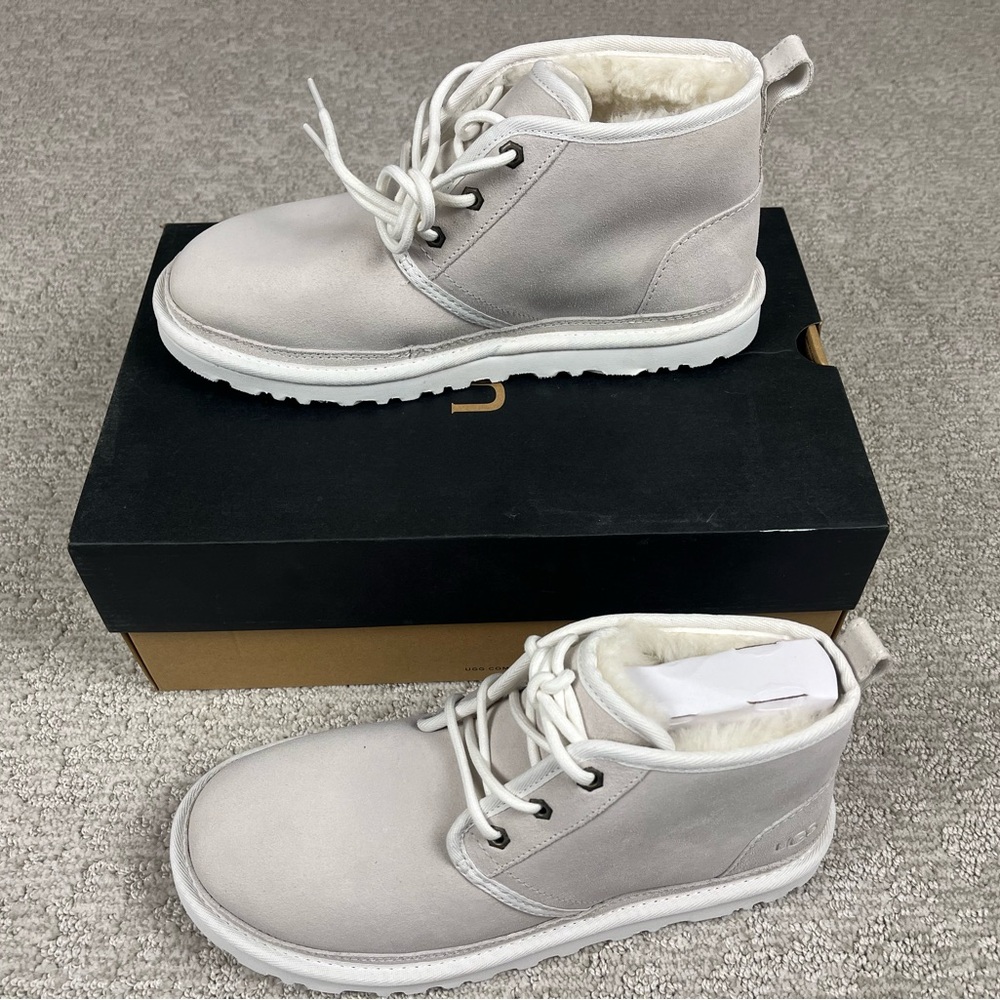 UGG Neumel Light Gray Chukka Boots Shearling Lined